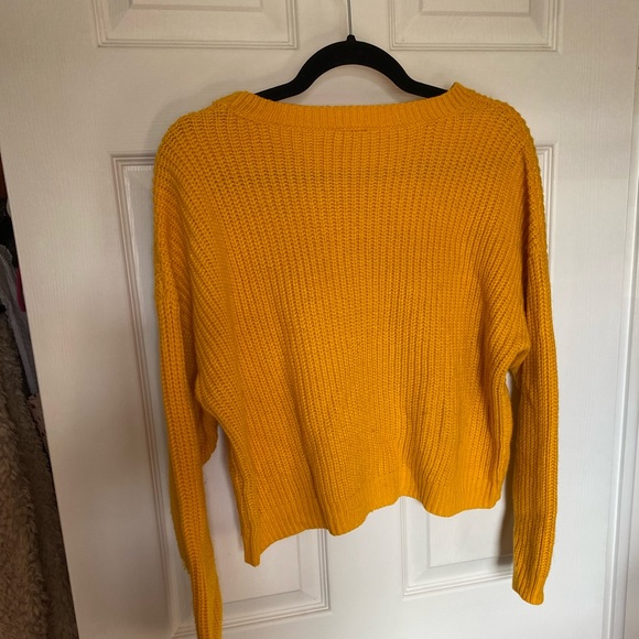 Yellow Garage Cropped Sweater - Picture 2 of 3